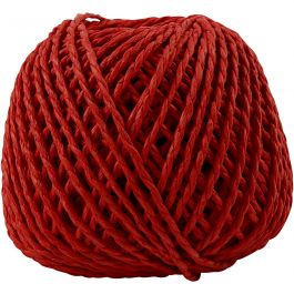 Paper Yarn, red, 150 g, thickness 2,5-3 mm, 40 m/ 1 ball [HOB-41732]