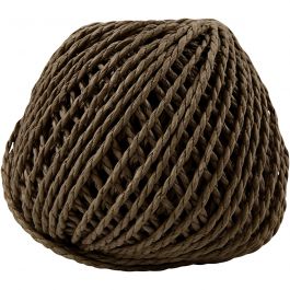 Paper Yarn, dark brown, 150 g, thickness 2,5-3 mm, 40 m/ 1 ball [HOB-41734]