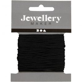Polyester Cord, black, thickness 1 mm, 10 m/ 1 roll [HOB-41745]