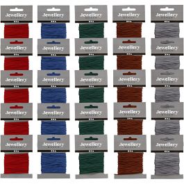 Polyester Cord, assorted colours, thickness 1 mm, 5x5 pack/ 1 pack [HOB-41748]