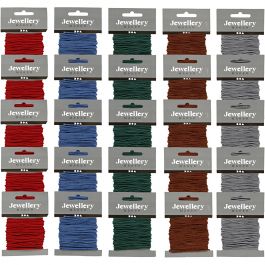 Polyester Cord, assorted colours, thickness 2 mm, 5x5 pack/ 1 pack [HOB-41758]