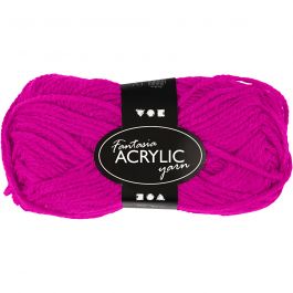 Fantasia Acrylic Yarn, fuchsia, L: 80 m, 50 g/ 1 ball [HOB-421707]