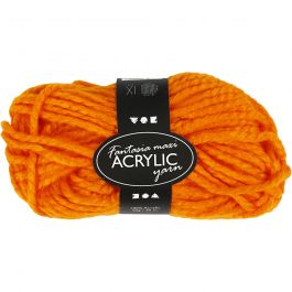 Fantasia Acrylic Yarn, neon orange, L: 35 m, Maxi, 50 g/ 1 ball [HOB-421860]