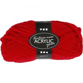 Fantasia Acrylic Yarn, red, L: 35 m, Maxi, 50 g/ 1 ball [HOB-421866]