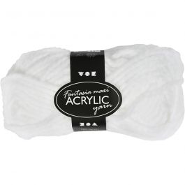 Fantasia Acrylic Yarn, white, L: 35 m, Maxi, 50 g/ 1 ball [HOB-421867]