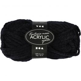 Fantasia Acrylic Yarn, black, L: 35 m, Maxi, 50 g/ 1 ball [HOB-421870]