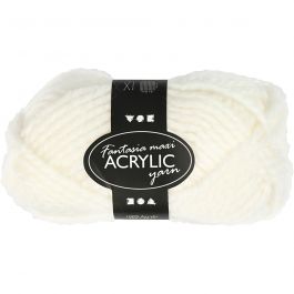 Fantasia Acrylic Yarn, off-white, L: 35 m, Maxi, 50 g/ 1 ball [HOB-421875]