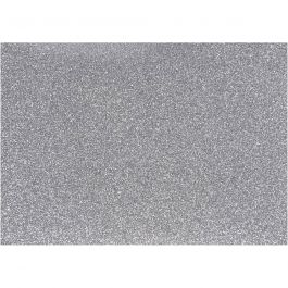 Iron on foil, silver, A5, 148x210 mm, glitter, 1 sheet [HOB-44327]