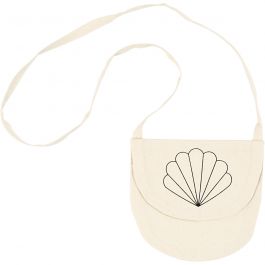 Shoulder bag, light natural, seashell, size 15x14 cm, 110 g, 1 pc [HOB-44552]