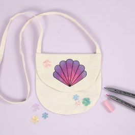 Shoulder bag, light natural, seashell, size 15x14 cm, 110 g, 1 pc [HOB-44552]