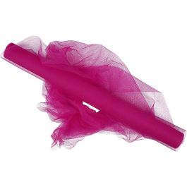 Tulle, pink, W: 50 cm, 5 m/ 1 roll [HOB-44614]