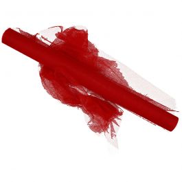 Tulle, red, W: 50 cm, 5 m/ 1 roll [HOB-44615]