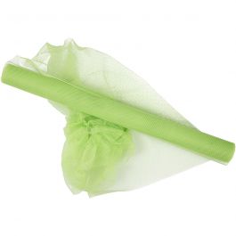 Tulle, neon green, W: 50 cm, 5 m/ 1 roll [HOB-44616]