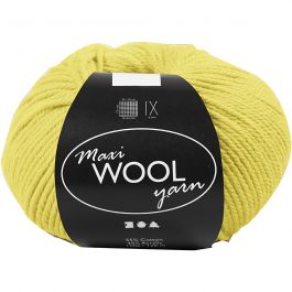 Wool yarn, yellow, L: 125 m, 100 g/ 1 ball [HOB-447402]