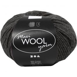 Wool yarn, dark grey mixture, L: 125 m, 100 g/ 1 ball [HOB-447419]