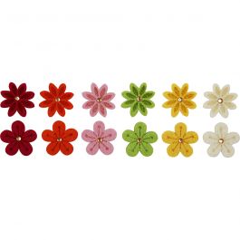 Felt Flowers, D 30 mm, thickness 2,5 mm, 12 pc/ 1 pack [HOB-450760]