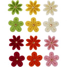 Felt Flowers, D 30 mm, thickness 2,5 mm, 120 pc/ 1 pack [HOB-450761]
