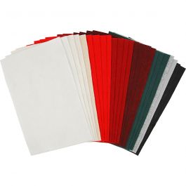 Craft Felt, assorted colours, 20x30 cm, thickness 1,5 mm, 180-200 g, 24 ass sheets/ 1 pack [HOB-45296]