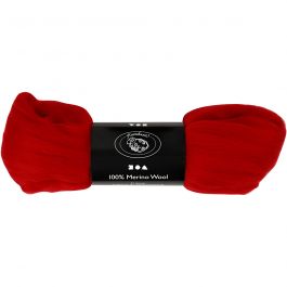 Wool, christmas red, thickness 21 my, 100 g/ 1 pack [HOB-46019]