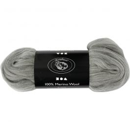 Wool, grey, thickness 21 my, 100 g/ 1 pack [HOB-46084]