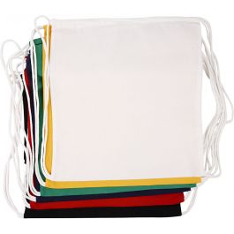 Drawstring bag, assorted colours, size 37x41 cm, 135 g, 6 pc/ 1 pack [HOB-498810]