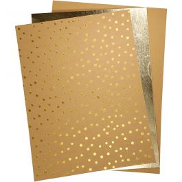 Faux Leather Paper, 21x27,5+21x28,5+21x29,5 cm, thickness 0,55 mm, one coloured,foil,printed, 3 sheet/ 1 pack [HOB-498833]
