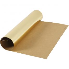 Faux Leather Paper, gold, W: 49 cm, one coloured,foil, 350 g, 1 m/ 1 roll [HOB-498948]