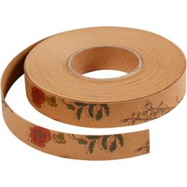 Weaving strips, light brown, W: 15 mm, thickness 0,55 mm, 9,5 m/ 1 roll [HOB-498955]
