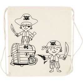 Gym bag, light natural, pirates, size 37x41 cm, 110 g, 1 pc [HOB-499651]