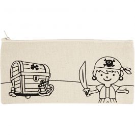 Pencil case, light natural, pirate, size 21x9 cm, 245 g, 1 pc [HOB-499661]