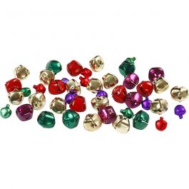Bells, metallic colours, D 10+14 mm, 24 asstd./ 1 pack [HOB-500210]