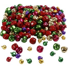 Bells, metallic colours, D 10+14 mm, 320 asstd./ 1 pack [HOB-50021]