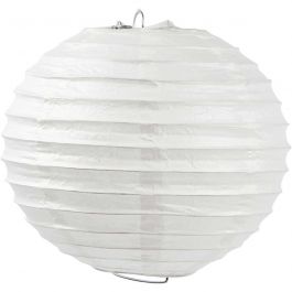 Rice paper lamp, white, Round, D 20 cm, 1 pc [HOB-500280]