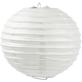 Rice paper lamp, white, Round, D 35 cm, 1 pc [HOB-500281]