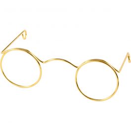 Novelty Glasses, gold, W: 60 mm, 10 pc/ 1 pack [HOB-500311]