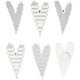 Stickers, oblong hearts, size 25x45 mm, 8 pc/ 1 pack [HOB-500590]