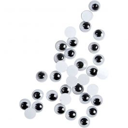 Wiggly eyes, D 6 mm, 1000 pc/ 1 pack [HOB-501061]