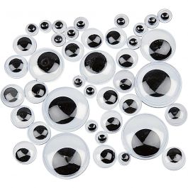 Wiggly eyes, D 4-20 mm, 1100 asstd./ 1 pack [HOB-50116]