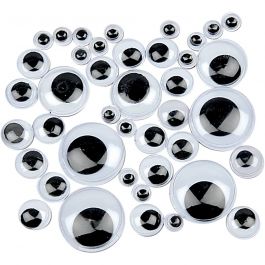 Wiggly eyes, D 4-20 mm, 1100 asstd./ 1 pack [HOB-50122]