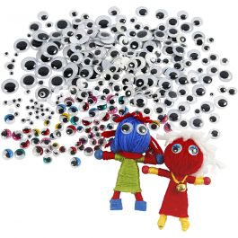 Googly Eyes, D 4-20 mm, 1700 pc/ 1 pack [HOB-50123]