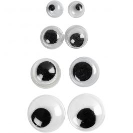Wiggly eyes, D 4+6+8+10 mm, 40 asstd./ 1 pack [HOB-50138]