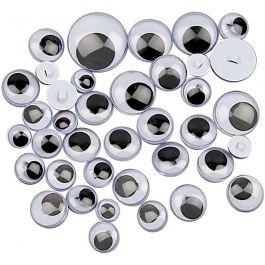 Googly Eyes, D 8-20 mm, 24 asstd./ 1 pack [HOB-501402]