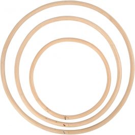 Bamboo ring, D 15,3+20,3+25,5 cm, 3 pc/ 1 set [HOB-50238]