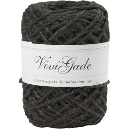 Natural Hemp, black, thickness 1-2 mm, 30 m/ 1 roll [HOB-503243]