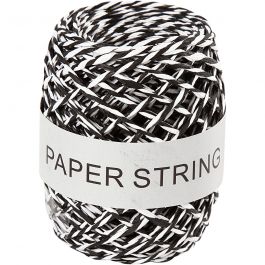 Paper String, black/white, thickness 1 mm, 50 m/ 1 roll [HOB-50327]