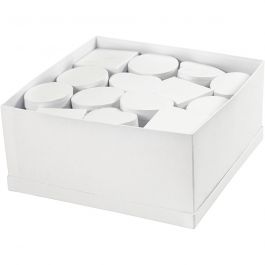 Boxes, white, H: 5 cm, D 10-12 cm, 27 pc/ 1 pack [HOB-50439]