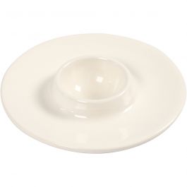 Egg Cup, white, D 9,8 cm, hole size 3,9 cm, 12 pc/ 1 box [HOB-50549]