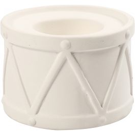 Candle Light Holder, white, H: 6,6 cm, D 9,3 cm, hole size 2,2+4 cm, 2 pc/ 1 pack [HOB-50575]