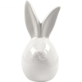 Rabbit, white, H: 11,4 cm, D 5,5 cm, 12 pc/ 1 box [HOB-50580]