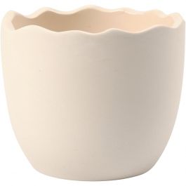 Egg Shell, white, H: 6,3 cm, D 7,5 cm, 24 pc/ 1 box [HOB-50647]